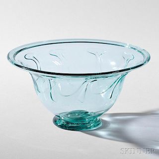 Early Aqua Blown Glass Bowl