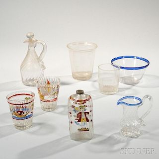 Eight Early Glass Items