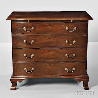 Mahogany Oxbow Serpentine Chest of Drawers
