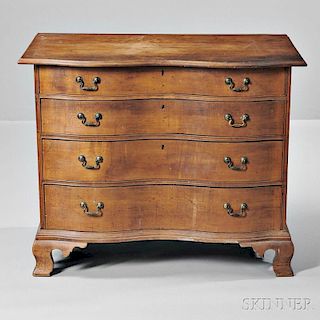 Cherry Oxbow Serpentine Chest of Drawers