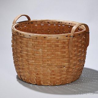 Large Woven Splint Laundry Basket