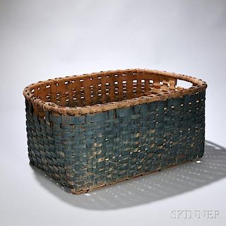 Large Blue-painted Splint Basket