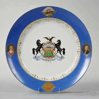 Porcelain Charger with Pennsylvania Coat of Arms