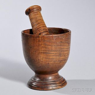 Turned Tiger Maple Mortar and Pestle