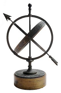 Bronze Armillary Sundial on Stand