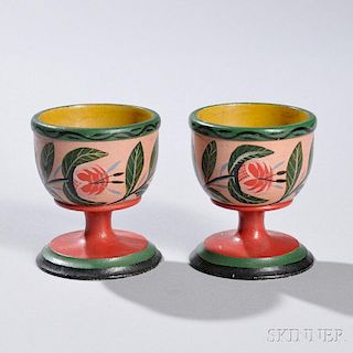 Pair of Lehnware Saffron Cups