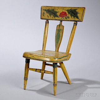 Child's Yellow-painted Windsor Arrow-back Chair