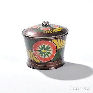 Painted Tinware Lidded Sugar Bowl