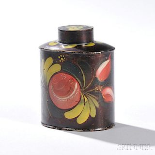 Painted Tin Tea Canister