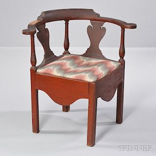 Red-painted Cherry Roundabout Chamber Chair