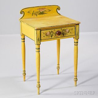 Yellow Paint-decorated One-drawer Stand