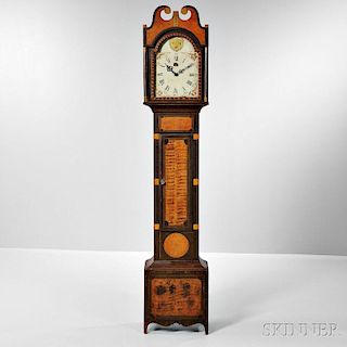 Paint-decorated Pine Tall Case Clock