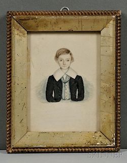 American School, 19th Century      Portrait of a Boy in a Black Coat
