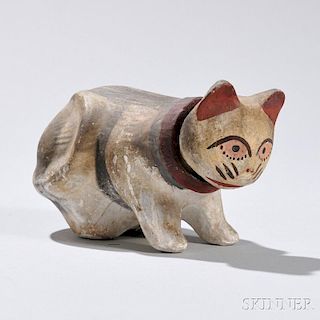Chalkware Figure of a Nodding Cat