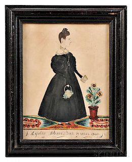 Joseph Davis (act. Maine/New Hampshire, 1811-1865)      Portrait of Lydia Pierce