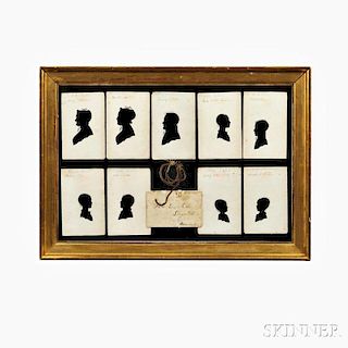 Nine Silhouettes of Members of the Ellis Family of Sangerville, Maine