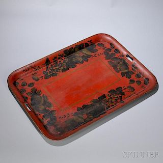 Red-painted Tin Tray