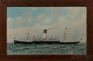 Antonio Nicolo Gasparo Jacobsen (New York/New Jersey/Denmark, 1850-1921)      Portrait of the Steamship Antilles