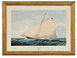 Currier & Ives, publishers (American, 1857-1907)       THE YACHT "REBECCA" 75 TONS.