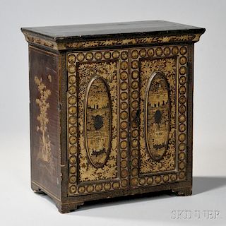 China Trade Export Lacquer Jewelry Chest