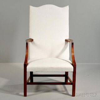 Upholstered Carved Mahogany Lolling Chair