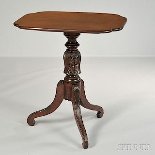 Classical Carved Mahogany Tilt-top Lightstand