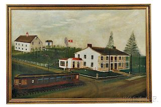 American School, Early 20th Century      Indiana Rail Scene
