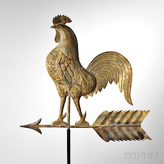 Large Copper Rooster Weathervane