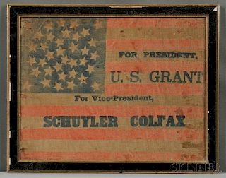 Printed Linen Ulysses S. Grant Presidential Campaign Flag