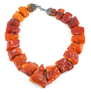 Vintage Natural Raw Amber Necklace
