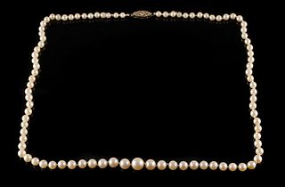 PEARL NECKLACE 18K GOLD DIAMOND CLASP