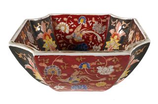 Antique Japanese Square Porcelain Bowl