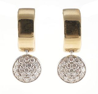 14K Diamond Accent Hoop Earrings