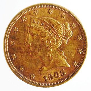 1905 S US $5 GOLD COIN