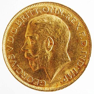 1918 M GOLD SOVEREIGN GEORGE V