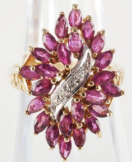 Vintage 14K Ruby and Diamond Ring