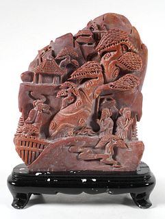 CHINESE CARVED HARDSTONE SCULPTURE