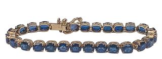 14K synthetic sapphire bracelet