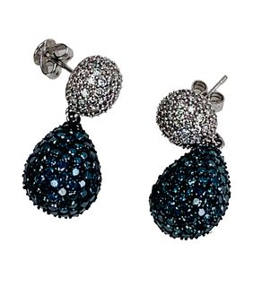 Pair of diamond drop earrings