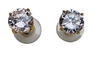 Pair of synthetic rhinestone stud earrings