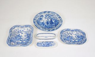 Group of English Pearlware Dishes, 19th C.