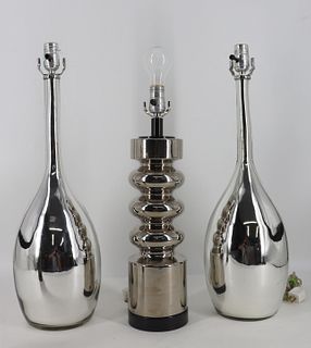 3 Vintage Mercury Style Glass Lamps
