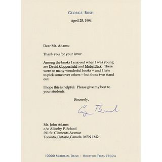George Bush Typed Letter Signed