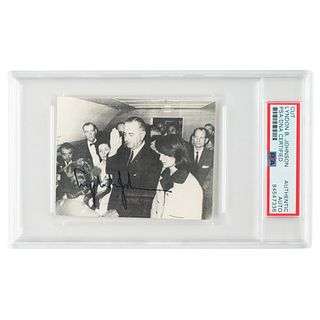 Lyndon B. Johnson Signature with Printed Oath of Office Image