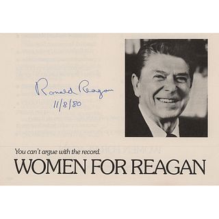 Ronald Reagan Signed Brochure as President-Elect