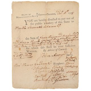 Samuel Adams Twice-Signed Document
