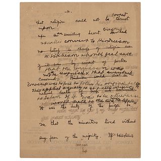 Mohandas Gandhi Hand-Corrected Manuscript