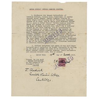 Ernest Rutherford and James Chadwick Document Signed
