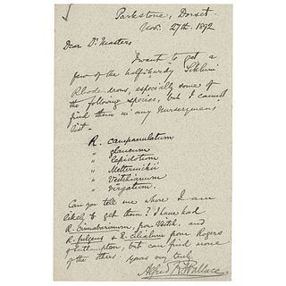 Alfred Wallace Autograph Letter Signed