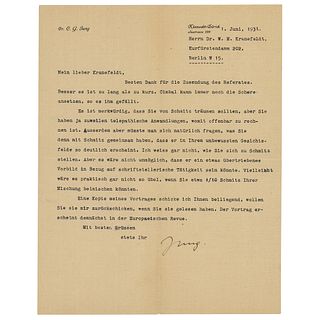 Carl Jung Typed Letter Signed
